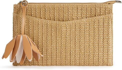 Women Straw Beach Clutch Purse Handbag Summer Elegant Vacation Style Shoulder Bag Crossbody Bag in Kuwait