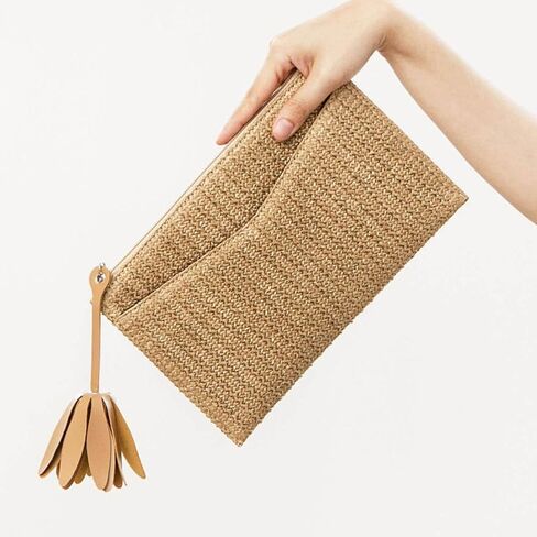 Women Straw Beach Clutch Purse Handbag Summer Elegant Vacation Style Shoulder Bag Crossbody Bag in Kuwait
