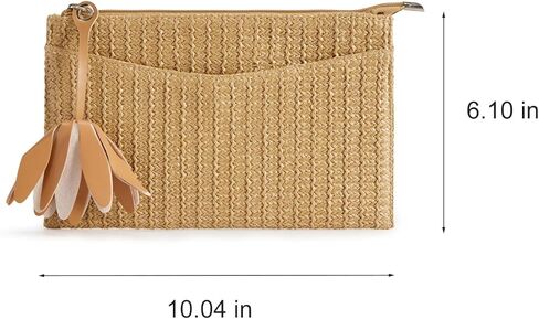 Women Straw Beach Clutch Purse Handbag Summer Elegant Vacation Style Shoulder Bag Crossbody Bag in Kuwait