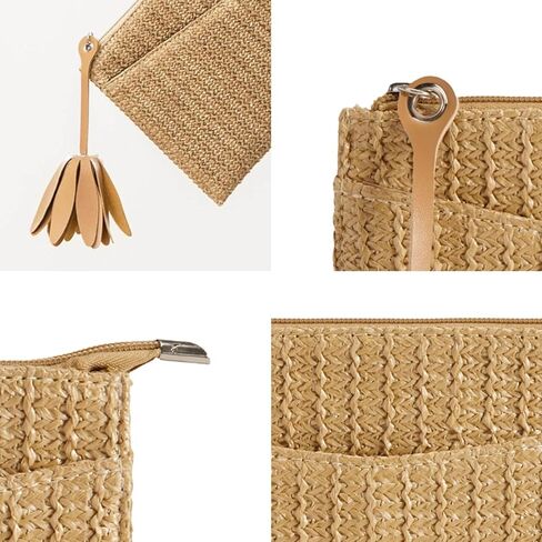 Women Straw Beach Clutch Purse Handbag Summer Elegant Vacation Style Shoulder Bag Crossbody Bag in Kuwait
