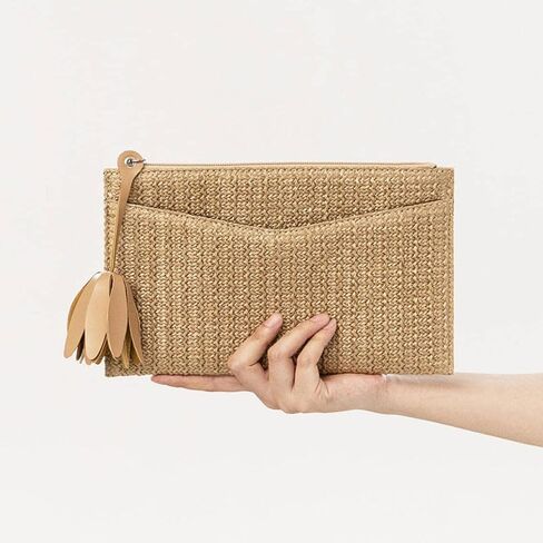 Women Straw Beach Clutch Purse Handbag Summer Elegant Vacation Style Shoulder Bag Crossbody Bag in Kuwait