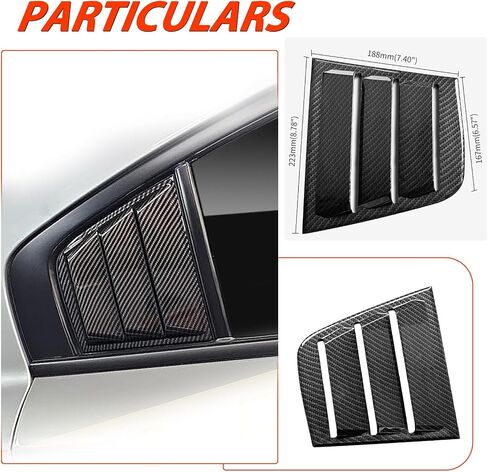 for Dodge Charger 2011-2024 Side Window Louvers Air Vent Scoop Shades Cover Blinds ABS (Carbon Fiber Black) in Saudi Arabia