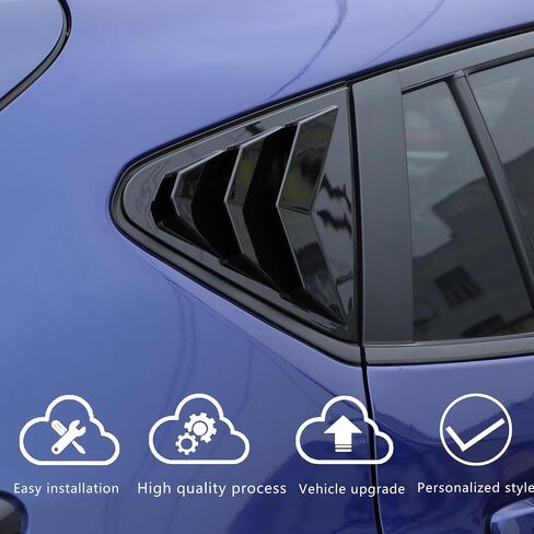 تغطية الكفالة الجانبية الخلفية للسيارة متوافقة مع Subaru Crosstrek 2024 +， ABS Car Lovers الجانبية الخلفية غلاف الغالق المصراع (البيانو الأسود) in Kuwait