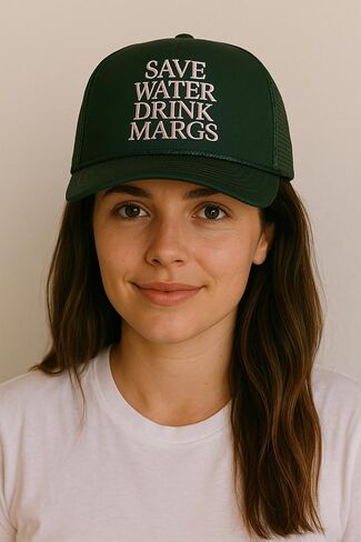 Save Water Drink Margs Trucker Hat | Margarita Tequila Drinking Hat | Foam Snapback Hat for Men & Women in Saudi Arabia