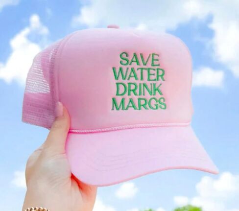 Save Water Drink Margs Trucker Hat | Margarita Tequila Drinking Hat | Foam Snapback Hat for Men & Women in Saudi Arabia