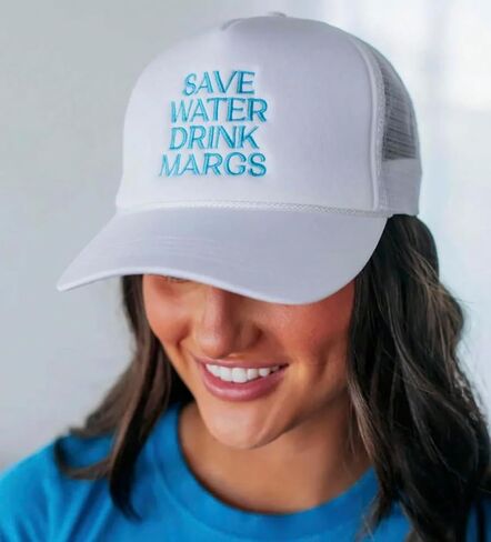 Save Water Drink Margs Trucker Hat | Margarita Tequila Drinking Hat | Foam Snapback Hat for Men & Women in Saudi Arabia