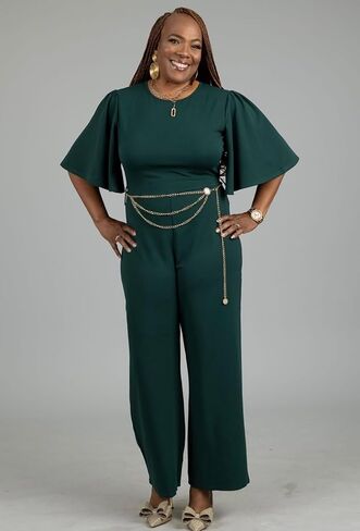 BessCops Womens Loose Short Sleeve Belted Wide Leg Pant Romper Jumpsuit Casual Business One Piece Outfits in Saudi Arabia