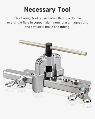 Double & Single Flaring Tool Kit Brake line Flaring Tool Double Flaring Tool Kit for Brake Line and Brass Tubing Tool with Extra Adapters 45 Degrees Red in Saudi Arabia