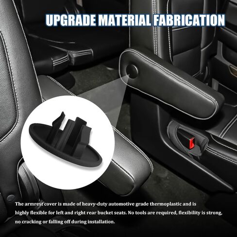 2pcs غطاء قبعة ذراعا متوافق مع 07-19 Tahoe Suburban Yukon Cadillac Escalade قطع المقعد ، وملحقات السيارة مقاعد الدلو الخلفية اليمنى مقبض RET HAND BOLT محل 15279689 (أسود) in Kuwait