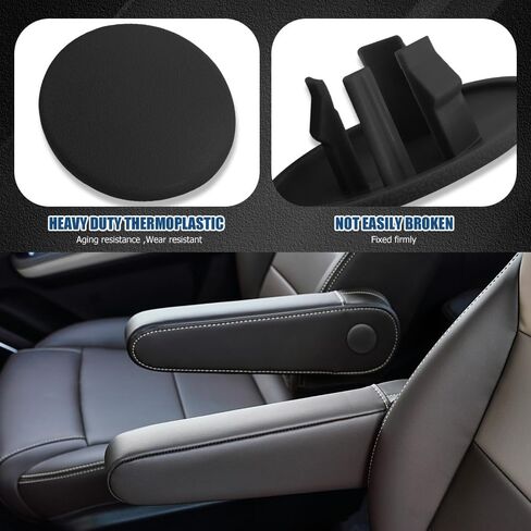 2pcs غطاء قبعة ذراعا متوافق مع 07-19 Tahoe Suburban Yukon Cadillac Escalade قطع المقعد ، وملحقات السيارة مقاعد الدلو الخلفية اليمنى مقبض RET HAND BOLT محل 15279689 (أسود) in Kuwait