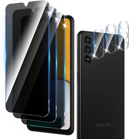 واقي شاشة للخصوصية مكون من 3 قطع مصمم لهاتف Samsung Galaxy A25 / A15 / A34، طبقة زجاجية مقواة مقاومة للتجسس، تغطية كاملة، صلابة 9H، مضاد لبصمات الأصابع، خالي من الفقاعات، سهل التركيب in Kuwait