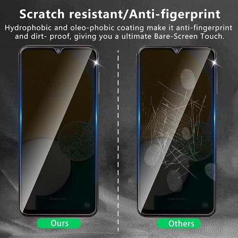 واقي شاشة للخصوصية مكون من 3 قطع مصمم لهاتف Samsung Galaxy A25 / A15 / A34، طبقة زجاجية مقواة مقاومة للتجسس، تغطية كاملة، صلابة 9H، مضاد لبصمات الأصابع، خالي من الفقاعات، سهل التركيب in Kuwait