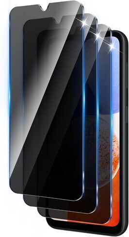 واقي شاشة للخصوصية مكون من 3 قطع مصمم لهاتف Samsung Galaxy A25 / A15 / A34، طبقة زجاجية مقواة مقاومة للتجسس، تغطية كاملة، صلابة 9H، مضاد لبصمات الأصابع، خالي من الفقاعات، سهل التركيب in Kuwait