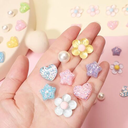 سحر أحذية زهرة 21pcs لصنادل السد ، القلب ، النجمة ، ملحقات السحر اللؤلؤ للبنات ، سحر ديكور أحذية DIY للنساء ، الحفلات لصالح in Kuwait