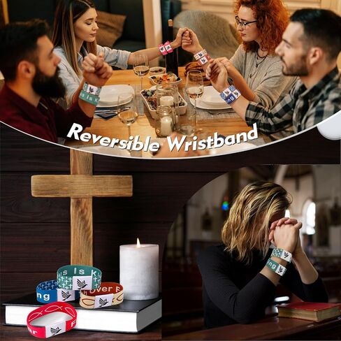 WALLFID 2 Pieces Set, Bible Verse Bracelets, Hang Loose Bands, Jesus Bracelets,Christian Bracelet, Phone Recognition, FPerfect for Most Adult Men, Women (Black, Large) in Saudi Arabia