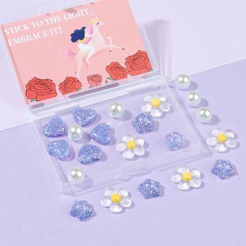 21Pcs Flower Shoe Charms for Clog Sandals, Heart, Star, Pearl Charms Accessories for Girls, DIY Shoe Decoration Charms for Women, Party Favor in Kuwait