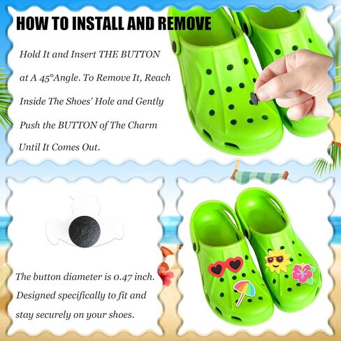 Random Shoes Charms for Girls Boys Teens, 30PCS Vibrant Shoe Decoration Charms Beach Sandals Accessories in Saudi Arabia