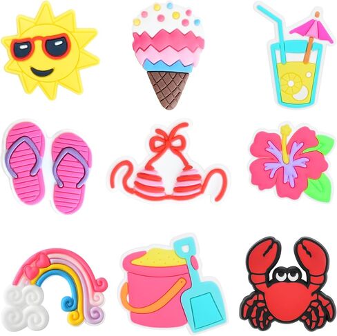 Random Shoes Charms for Girls Boys Teens, 30PCS Vibrant Shoe Decoration Charms Beach Sandals Accessories in Saudi Arabia