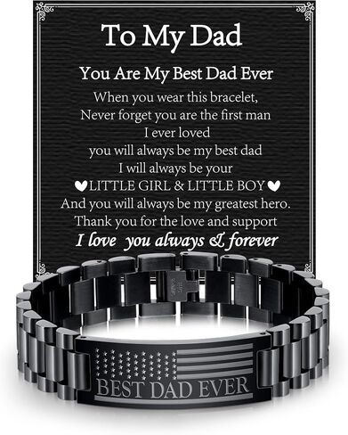 P.BLAKE Fathers Day Gifts for Best Dad/Grandpa/Uncle/Husband, Stainless Steel American Flag Watch Band Link Bracelet Jewelry Gifts in Saudi Arabia