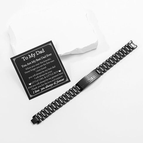P.BLAKE Fathers Day Gifts for Best Dad/Grandpa/Uncle/Husband, Stainless Steel American Flag Watch Band Link Bracelet Jewelry Gifts in Saudi Arabia