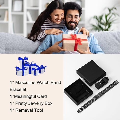 P.BLAKE Fathers Day Gifts for Best Dad/Grandpa/Uncle/Husband, Stainless Steel American Flag Watch Band Link Bracelet Jewelry Gifts in Saudi Arabia