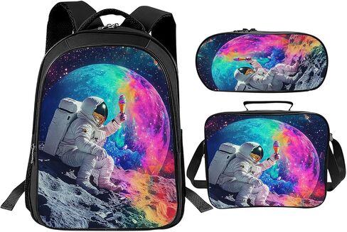 Monkey Backpack Set 3 Piece School Bags and Lunch Box with Pencil Case Funny Monkey Bookbag Set for Toddler Kids Girls Boys Teens Kindergarten Elementary Middle in Saudi Arabia