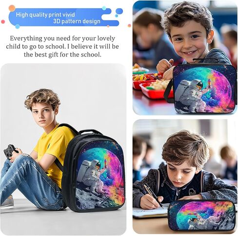 Monkey Backpack Set 3 Piece School Bags and Lunch Box with Pencil Case Funny Monkey Bookbag Set for Toddler Kids Girls Boys Teens Kindergarten Elementary Middle in Saudi Arabia