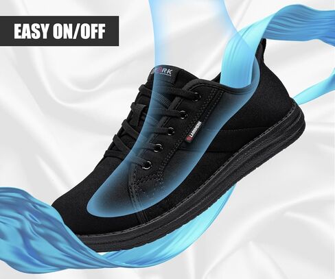 Larnmern Slip on Steel Toe Shoes Women Work Walking Skate Mly Hands Free Safety Tennis Shoes in Saudi Arabia