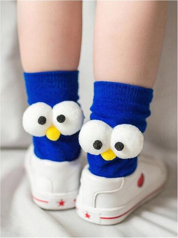 Wdirara Boy's Cartoon Cartoon Crew Crew Socks 3D عيون مضحكة الجوارب منتصف العجل in Saudi Arabia