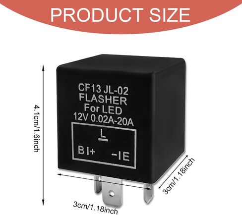 CF13 LED Electronic Flasher Relay, Led Flasher, CF13 JL-02 EP34 3 Pins 12V 0.02A-20A Turn Signal Relay, Car Accessories Electronic Flasher for Turn Signal Fixing Hyper Blink Flash (Fixed) in Saudi Arabia