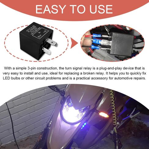 CF13 LED Electronic Flasher Relay, Led Flasher, CF13 JL-02 EP34 3 Pins 12V 0.02A-20A Turn Signal Relay, Car Accessories Electronic Flasher for Turn Signal Fixing Hyper Blink Flash (Fixed) in Saudi Arabia