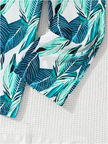 OYOANGLE Girl's Boho Tropical Print Shirred Jumpsuits Beach Vacation Long Pants Rompers in Saudi Arabia