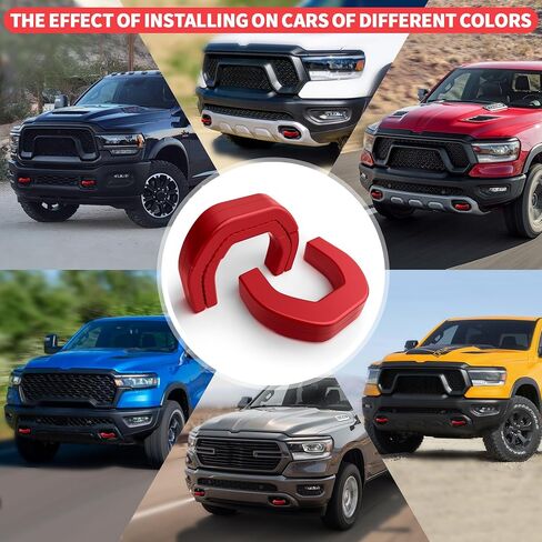 Automobile Towing Hook Cover, Trailer Hitch Cover Compatible with RAM 1500 Accessories 2019-2025. Customized 2-Inch Trailer Hitch Receiver Cover, Tube Plug (Red-Black) in Kuwait