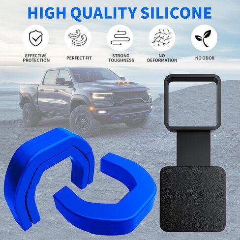 Automobile Towing Hook Cover, Trailer Hitch Cover Compatible with RAM 1500 Accessories 2019-2025. Customized 2-Inch Trailer Hitch Receiver Cover, Tube Plug (Red-Black) in Kuwait