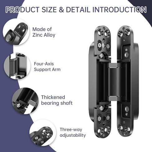 3.5 Inches Swing Black Offset Door Hinge, Expandable Door Hinges Offset Hinges Pivot Door Hardware Swing Black Hinge, Offset Door Hinges, Handicap Brass,- 2 Black Swing Hinge in Satin Chrome in Saudi Arabia