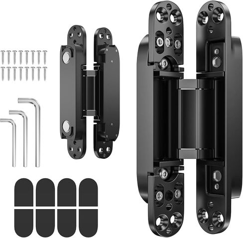 3.5 Inches Swing Black Offset Door Hinge, Expandable Door Hinges Offset Hinges Pivot Door Hardware Swing Black Hinge, Offset Door Hinges, Handicap Brass,- 2 Black Swing Hinge in Satin Chrome in Saudi Arabia