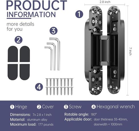 3.5 Inches Swing Black Offset Door Hinge, Expandable Door Hinges Offset Hinges Pivot Door Hardware Swing Black Hinge, Offset Door Hinges, Handicap Brass,- 2 Black Swing Hinge in Satin Chrome in Saudi Arabia