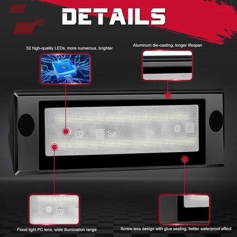 OFFROADTOWN RV Lights Exterior 12V RV Porch Light Exterior Utility Light Aluminum Low Current LED Scene Lighting Compatible with RV Trailers Travel Campers 5th Wheels Motorhome SUV Truck - White in Saudi Arabia