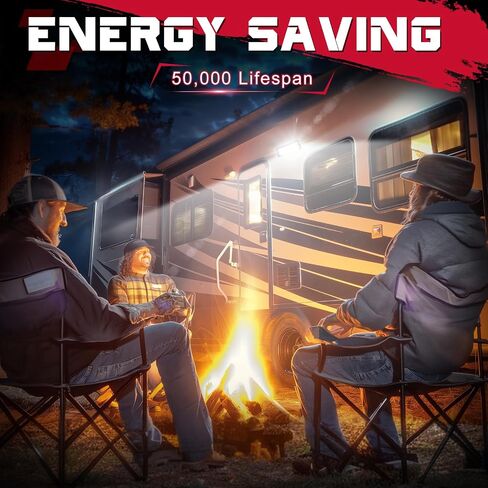 OFFROADTOWN RV Lights Exterior 12V RV Porch Light Exterior Utility Light Aluminum Low Current LED Scene Lighting Compatible with RV Trailers Travel Campers 5th Wheels Motorhome SUV Truck - White in Saudi Arabia