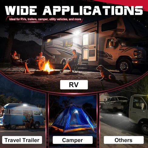 OFFROADTOWN RV Lights Exterior 12V RV Porch Light Exterior Utility Light Aluminum Low Current LED Scene Lighting Compatible with RV Trailers Travel Campers 5th Wheels Motorhome SUV Truck - White in Saudi Arabia
