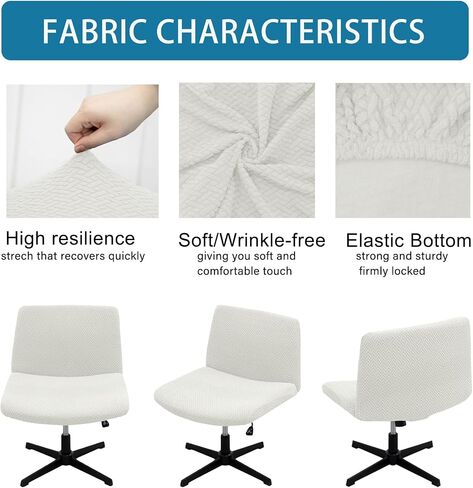Vanity Chair Cover - Affordable Vanity Chair Cheap Criss Cross Chair Cover Waterproof and Elastic Armless Chair Slipcover Armless Chair Cover Office Chair Covers（Pink） in Saudi Arabia