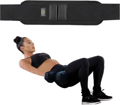 Hip Thrust Belt by SEWD - Use Any Weight to do Lunges, Glute Bridges, Dips and Booty Workouts – Easy to Set Up with Dumbbells for At Home Hip Thrust Use. Reinforced Lightweight Dumbbell Belt for Home Gym-Gray in Kuwait