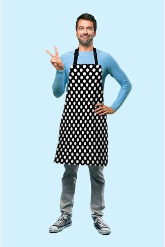 Big Lebowski Dude Rug Kitchen Bib Apron Man Has Huge Rug in Middle Ties Board Game Together Polyester Adjustable Apron for Outdoor BBQ Gardening 27" X 31" for Chef Waitress in Kuwait