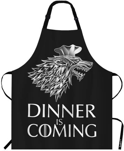 Big Lebowski Dude Rug Kitchen Bib Apron Man Has Huge Rug in Middle Ties Board Game Together Polyester Adjustable Apron for Outdoor BBQ Gardening 27" X 31" for Chef Waitress in Kuwait