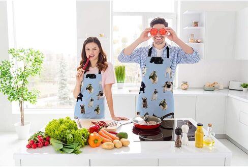 Big Lebowski Dude Rug Kitchen Bib Apron Man Has Huge Rug in Middle Ties Board Game Together Polyester Adjustable Apron for Outdoor BBQ Gardening 27" X 31" for Chef Waitress in Kuwait