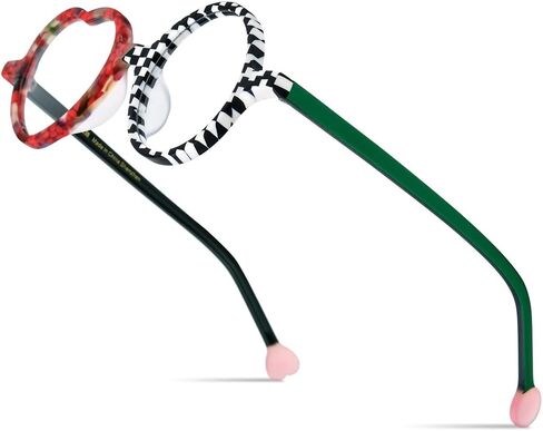 HEPIDEM Multicolor Acetate Glasses Frame Men Women Round Eyeglasses Optical Spectacles 9377 in Saudi Arabia