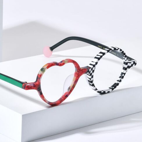 HEPIDEM Multicolor Acetate Glasses Frame Men Women Round Eyeglasses Optical Spectacles 9377 in Saudi Arabia