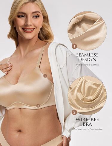 Wingslove Seamless Wireless Minimizer Bras for Women - Full Coverage Comfortable Soft Bra with Crisscross Straps in Saudi Arabia