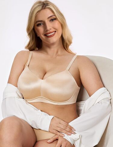 Wingslove Seamless Wireless Minimizer Bras for Women - Full Coverage Comfortable Soft Bra with Crisscross Straps in Saudi Arabia