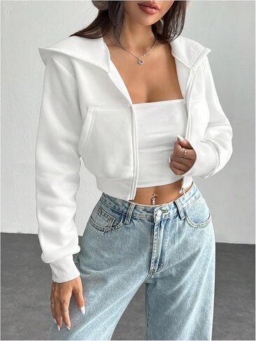 سويت شيرت نسائي من GORGLITTER مزود بغطاء للرأس وأكمام طويلة وأكمام طويلة in Saudi Arabia